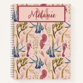 Muscheln des tropischen Fischfangs Aquatische Pfla Notizbuch