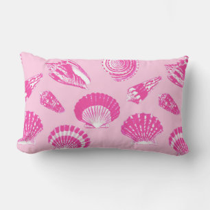 Muscheln - Fuchsienrot und weiß Lendenkissen