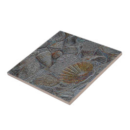 Muscheln Grau Gold Silver Ocean Beach Thema Fliese