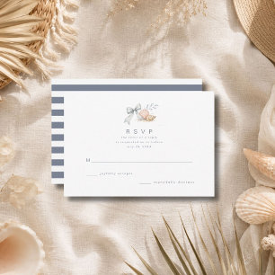 Muscheln & Hochzeitsglocken Hochzeit RSVP Karte