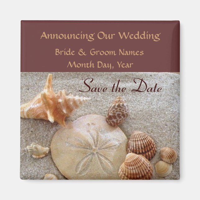 Muscheln Hochzeitsszenario speichern Magnet (Vorne)