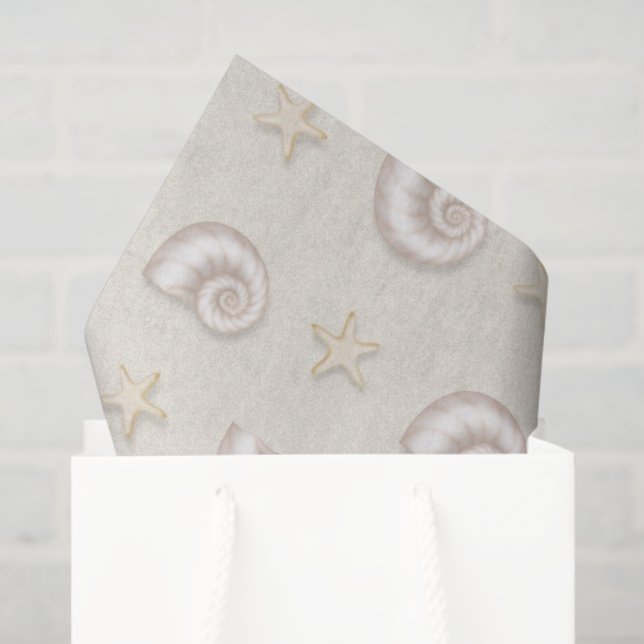 Muscheln im Sandpapier Seidenpapier (Geschenk Tasche)