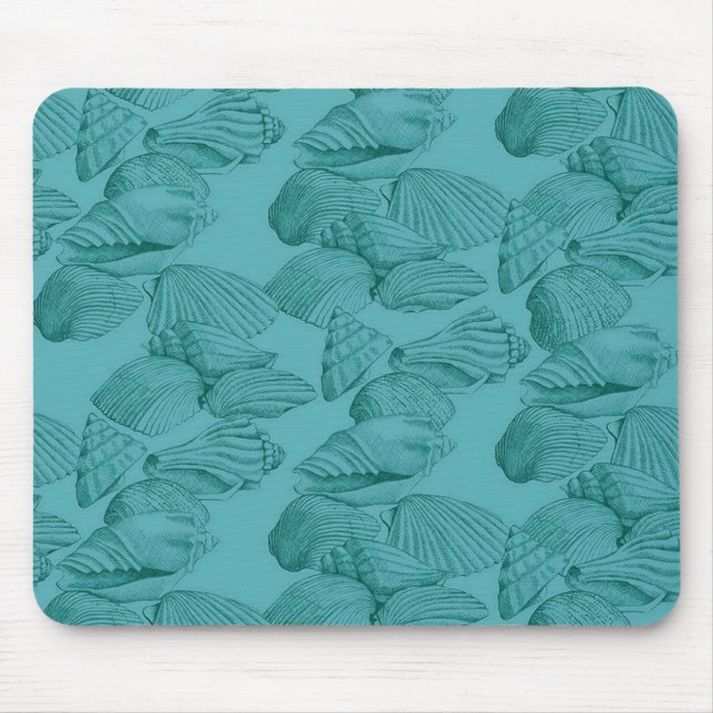 Muscheln in Aqua Mousepad (Vorne)