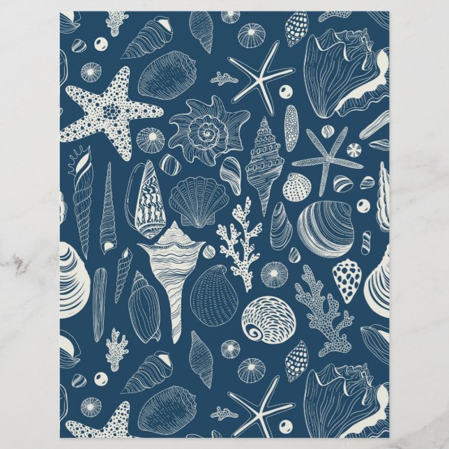 Muscheln in dunkelblau (Vorderseite)