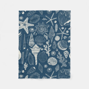 Muscheln in dunkelblau fleecedecke