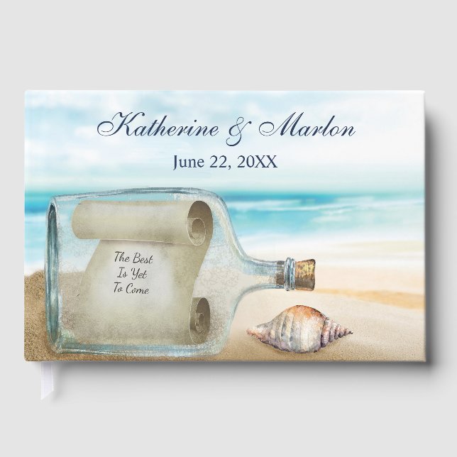 Muscheln in Flaschen | Hochzeit Gästebuch (Vorderseite)