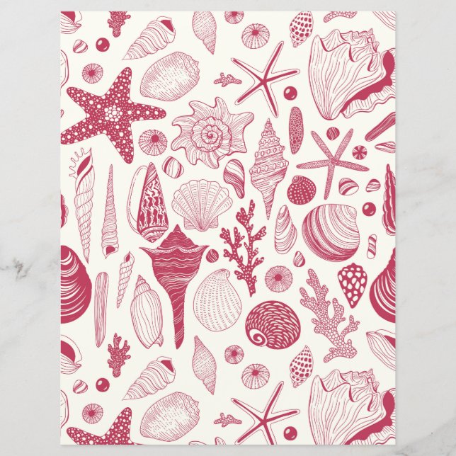 Muscheln in Viva Magenta - Farbe des Jahres 2023 (Vorderseite)