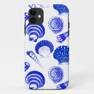 Muscheln - Kobaltblau auf weißem Hintergrund Case-Mate iPhone Hülle