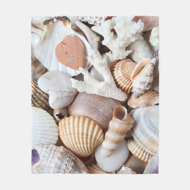 Muscheln Korallenuntergrund Fleecedecke (Vorderseite)