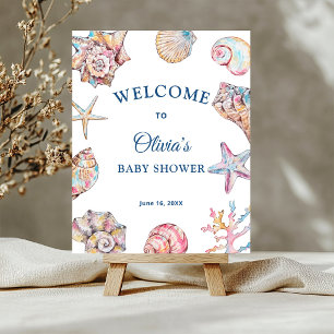 Muscheln Küsten-Baby-Shower-Willkommen Poster
