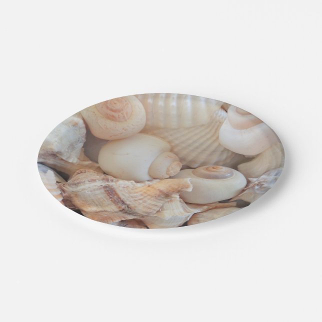 Muscheln Liebe, Summer Beach Picnic, Papiertafel Pappteller (Schrägansicht)