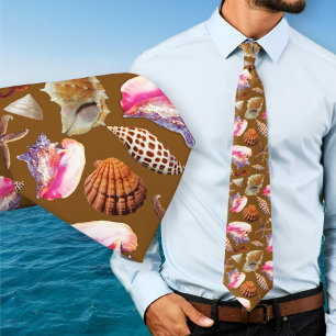 Muscheln Meereslebewesen Muster Krawatte