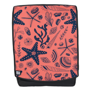 Muscheln mit Korallenhintergrund Rucksack