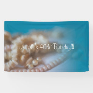 Muscheln & Perlen Elegante bemalte Strandparty Banner