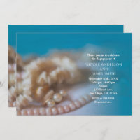 Muscheln & Perlen Eleganter, bemalt Strand Einladu