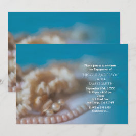 Muscheln & Perlen Eleganter, bemalt Strand Einladu Einladung