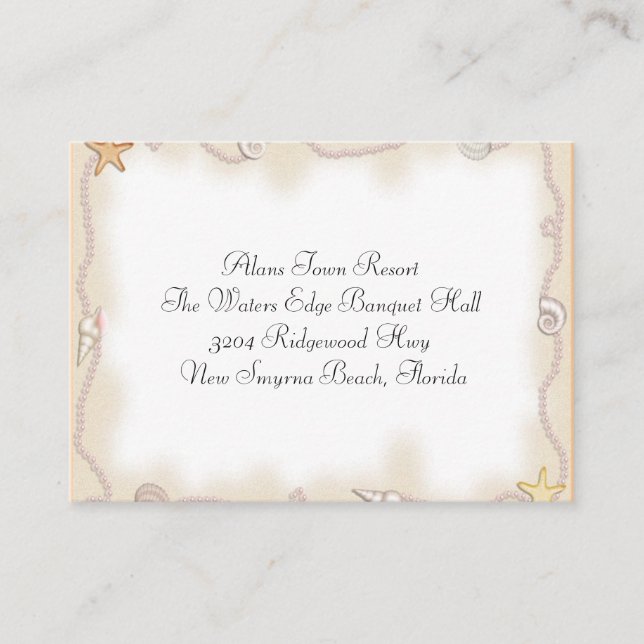 Muscheln & Perlen Zusätzliche Informationen für Be Begleitkarte (Vorderseite)