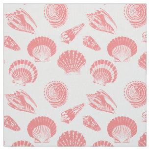 Muscheln - rosa und weiß stoff