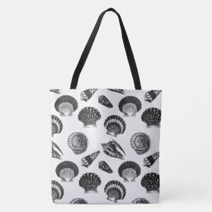 Muscheln - schwarz-weiß auf weißem Hintergrund