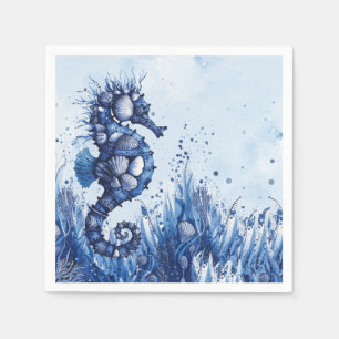 Muscheln Seepferdchen Serviette