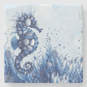Muscheln Seepferdchen Steinuntersetzer