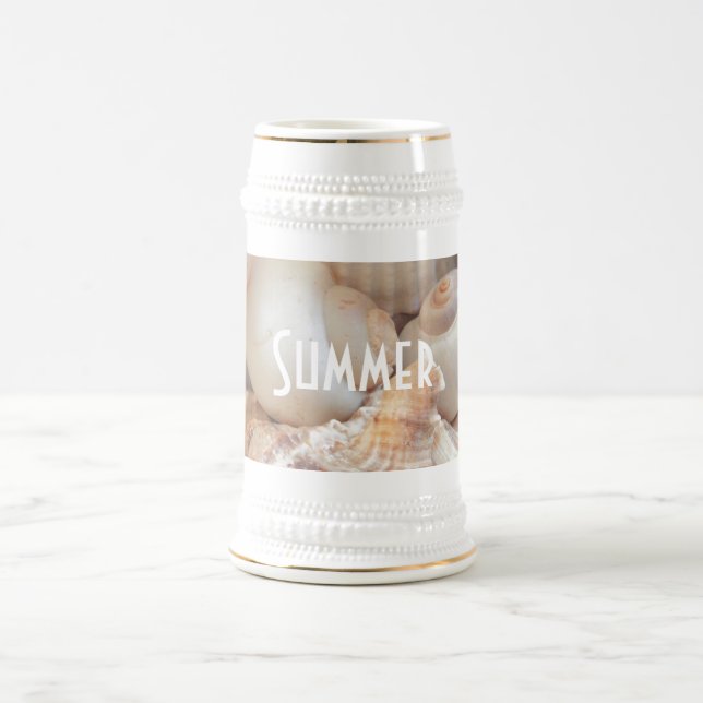 Muscheln, Sommer Beach Exotik tropische Romantik Bierglas (Mittel)