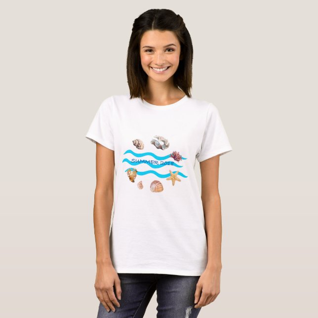 Muscheln, Sommer T-Shirt (Vorne ganz)