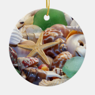 Muscheln, Starfish & Beach Glass Ornament