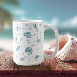 Muscheln Starfish Sun Fun Text Aquamarin ID918 Kaffeetasse