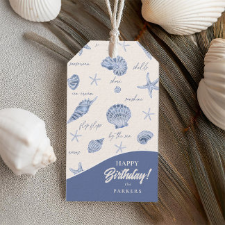 Muscheln Starfish Sun Fun Text Blau ID918 Geschenkanhänger