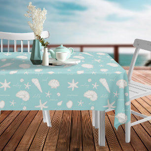Muscheln Starfish Sun Fun Text Elfenbein ID918 Tischdecke
