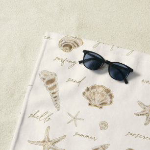Muscheln Starfish Sun Fun Text Sandstone ID918 Strandtuch