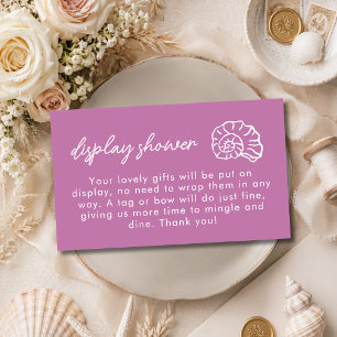 Muscheln Strand Mauve Dekoration Dusch Brautdusche Begleitkarte