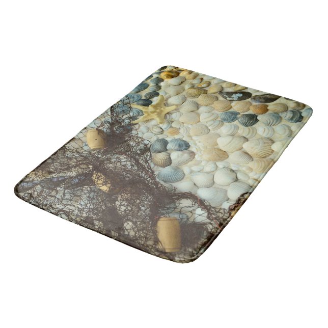 Muscheln, Strand, Ozean, Bad, Zuhause Rug oder Mat Badematte (Schrägansicht)