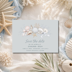 Muscheln Strandhochzeit Foto Save The Date
