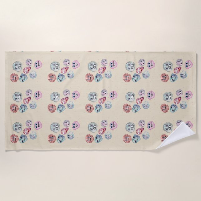 Muscheln Strandtuch (Vorderseite)