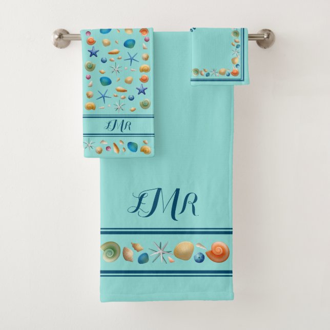Muscheln & Streifen Badetuch Set (Insitu)