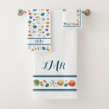 ***Muscheln & Streifen Badetuch Set