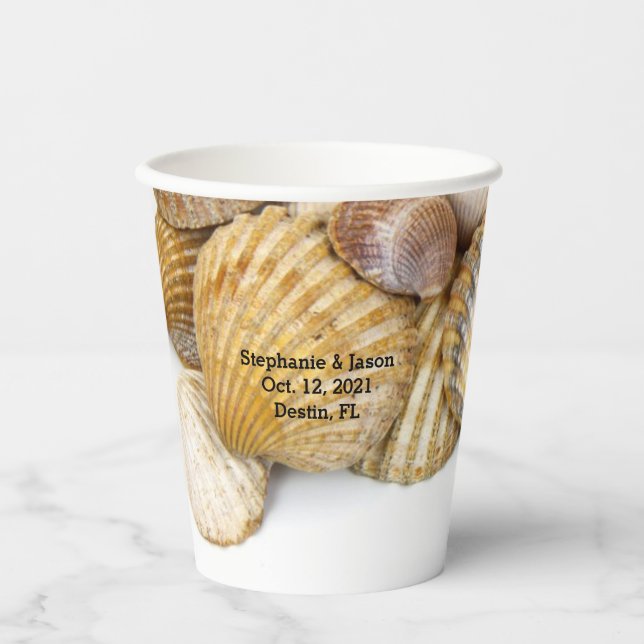 Muscheln Tropical Beach Hochzeit Pappbecher (Vorderseite)
