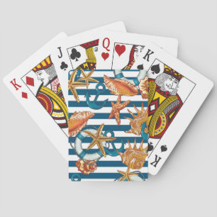 Muscheln und Anker Muster Spielkarten