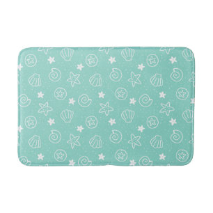Muscheln und Aquamarines Sternenmuster Badematte