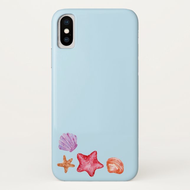 Muscheln und Aquarellen Case-Mate iPhone Hülle (Rückseite)