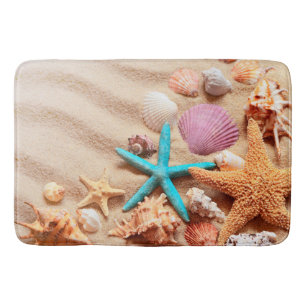 Muscheln und Bademantel Badematte