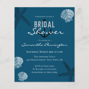 Muscheln und Einladungen zur Dusche der Sternenflo