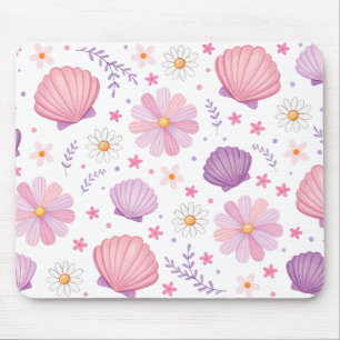 Muscheln und Gänseblümchen Mousepad