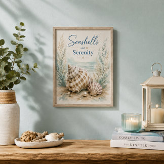 Muscheln und Gelassenheit Küstenbadezimmer Klein Poster