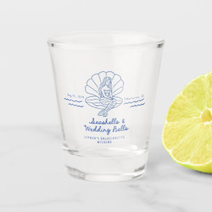 Muscheln und Hochzeitsglocken Bachelorette Schnapsglas
