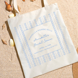 Muscheln und Hochzeitsglocken Brautparty-Geschenk Tragetasche