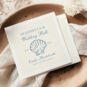 Muscheln und Hochzeitsglocken Junggesellinnenabsch Serviette