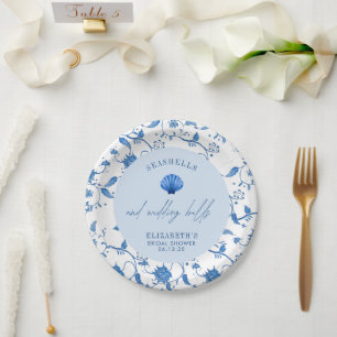 Muscheln und Hochzeitsglocken Küsten- BRIDAL SHOWE Pappteller